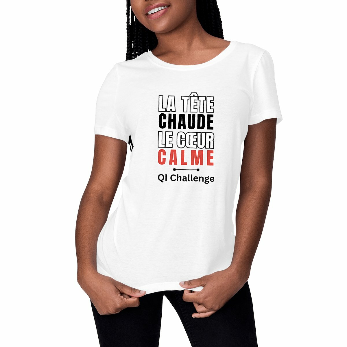 T-shirt Femme QI Challenge – “La tête chaude, le cœur calme”