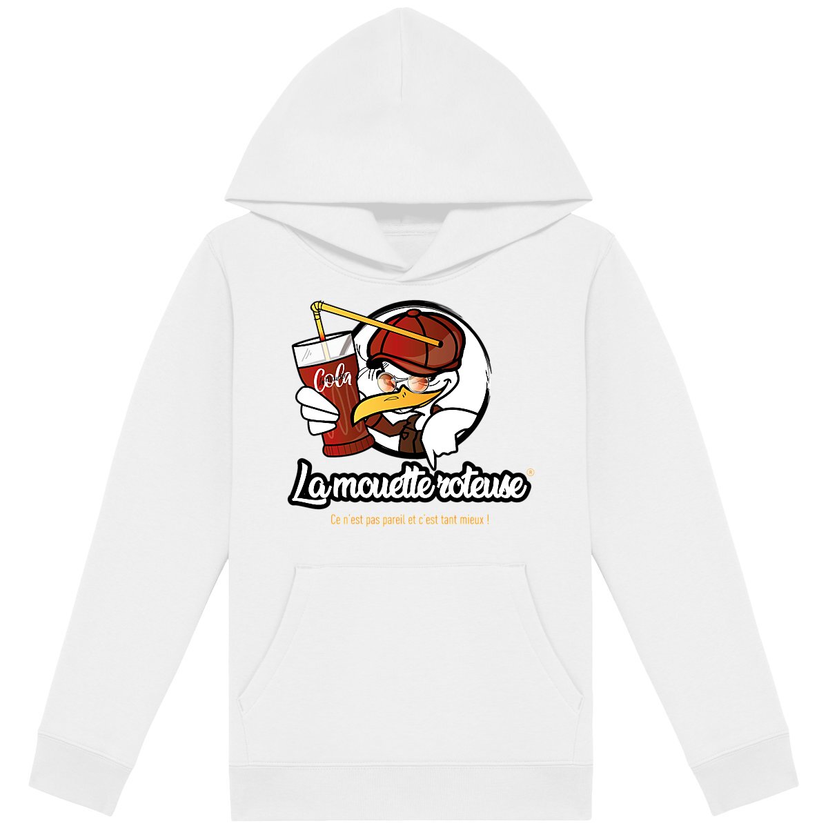Image back Sweat-capuche-la-mouette-roteuse-enfant-logo-mouette-cola