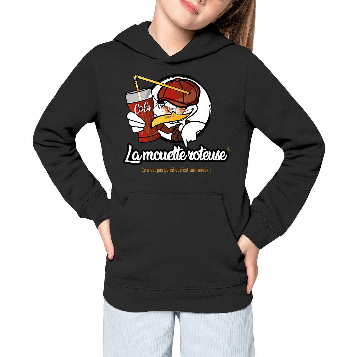 Image front Sweat-capuche-la-mouette-roteuse-enfant-logo-mouette-cola