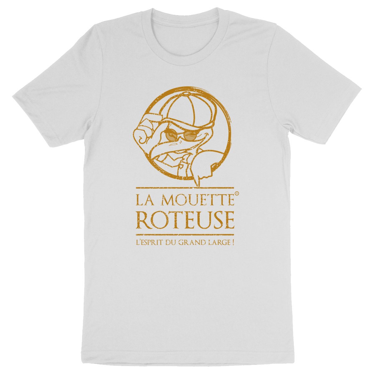 Image back Tee-shirt-la-mouette-roteuse-unisexe-bad-ass-logo-dessin-couleur-or