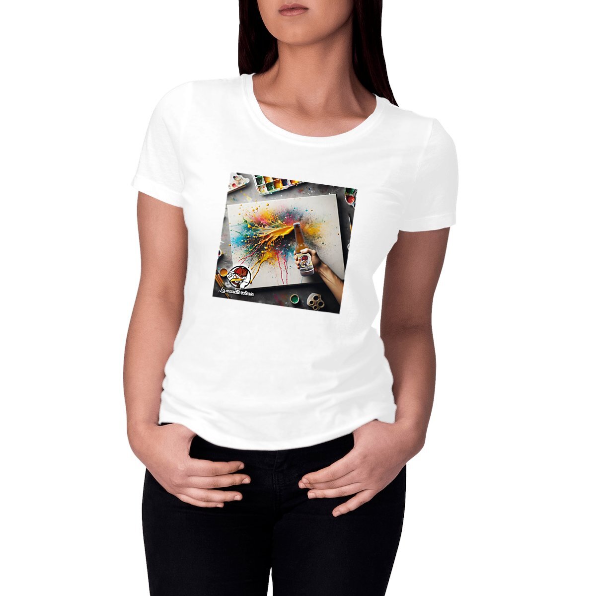 Image front Tee-shirt-la-mouette-roteuse-femme-art-graphique