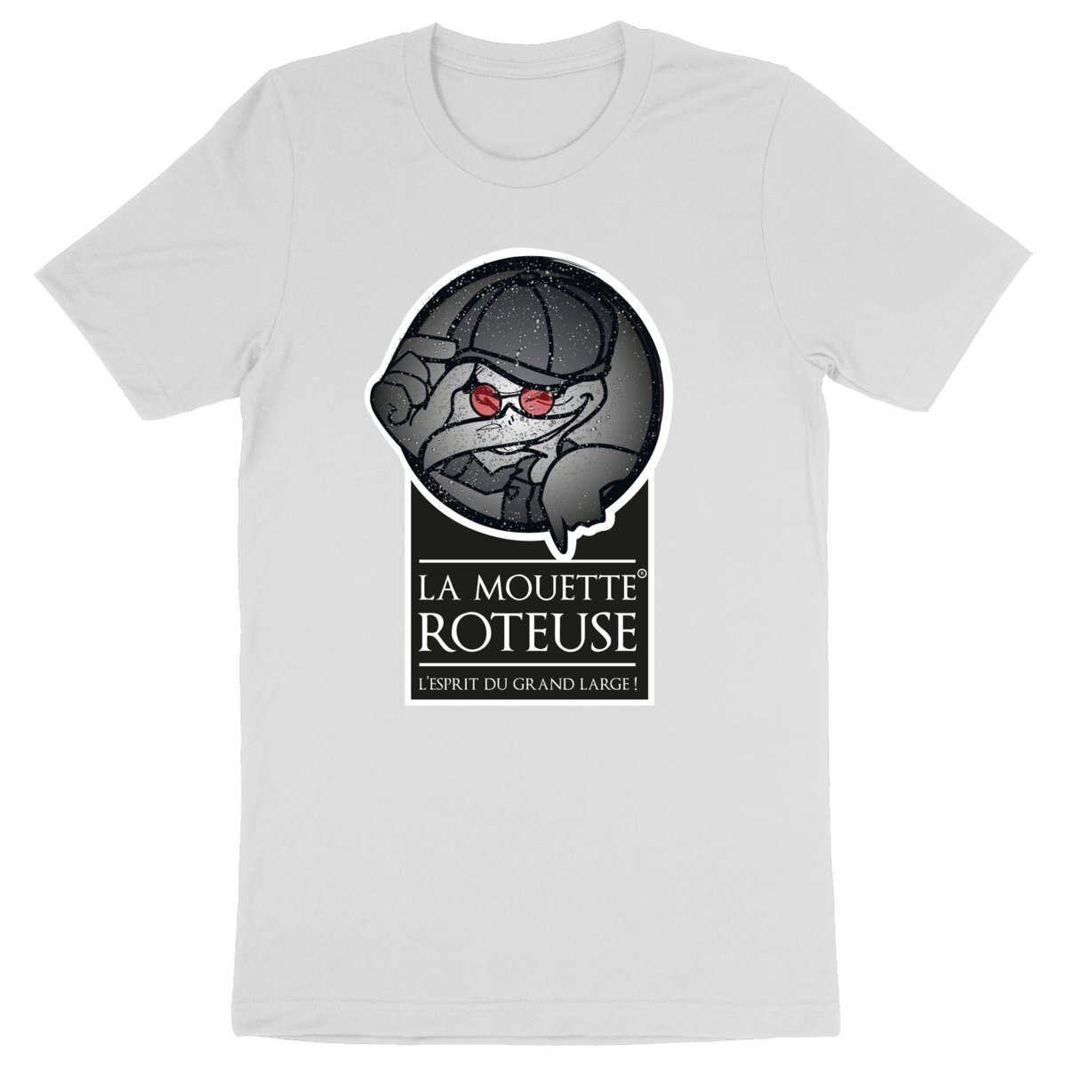 Image back Tee-shirt-la-mouette-roteuse-mouette-unisexe-badass-logo-ecusson