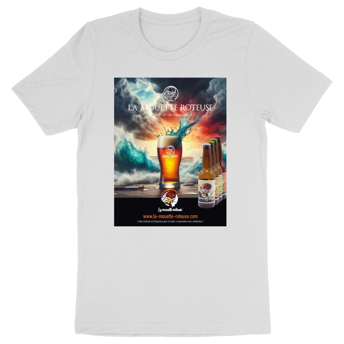 Image back Tee-shirt-la-mouette-roteuse-unisexe-bad-ass-affiche-mer