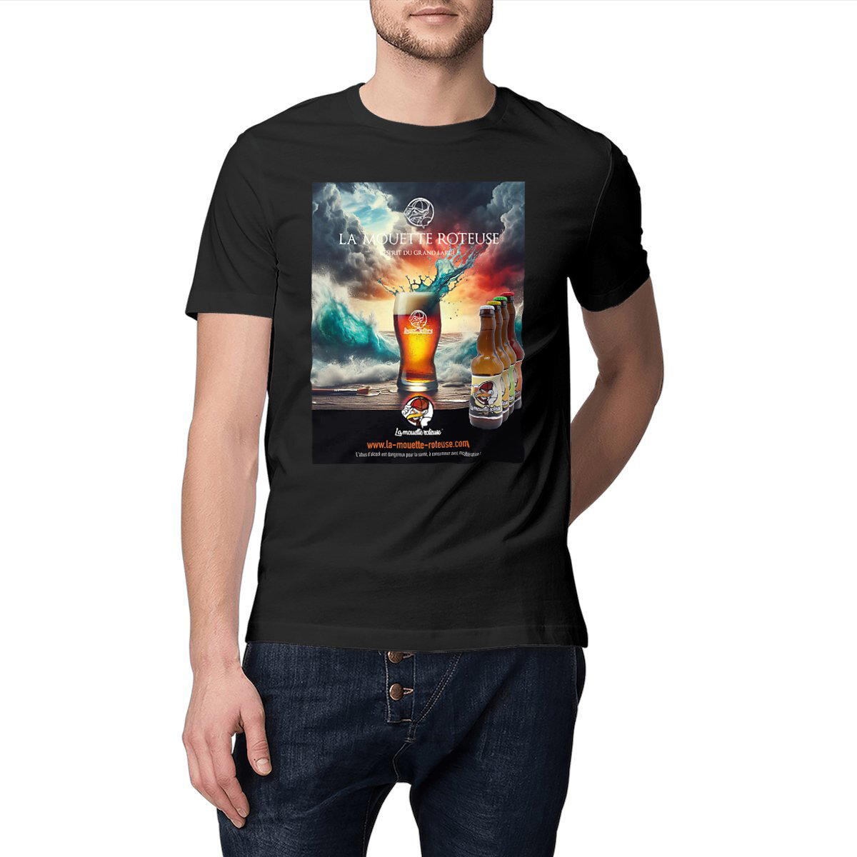 Image front Tee-shirt-la-mouette-roteuse-unisexe-bad-ass-affiche-mer