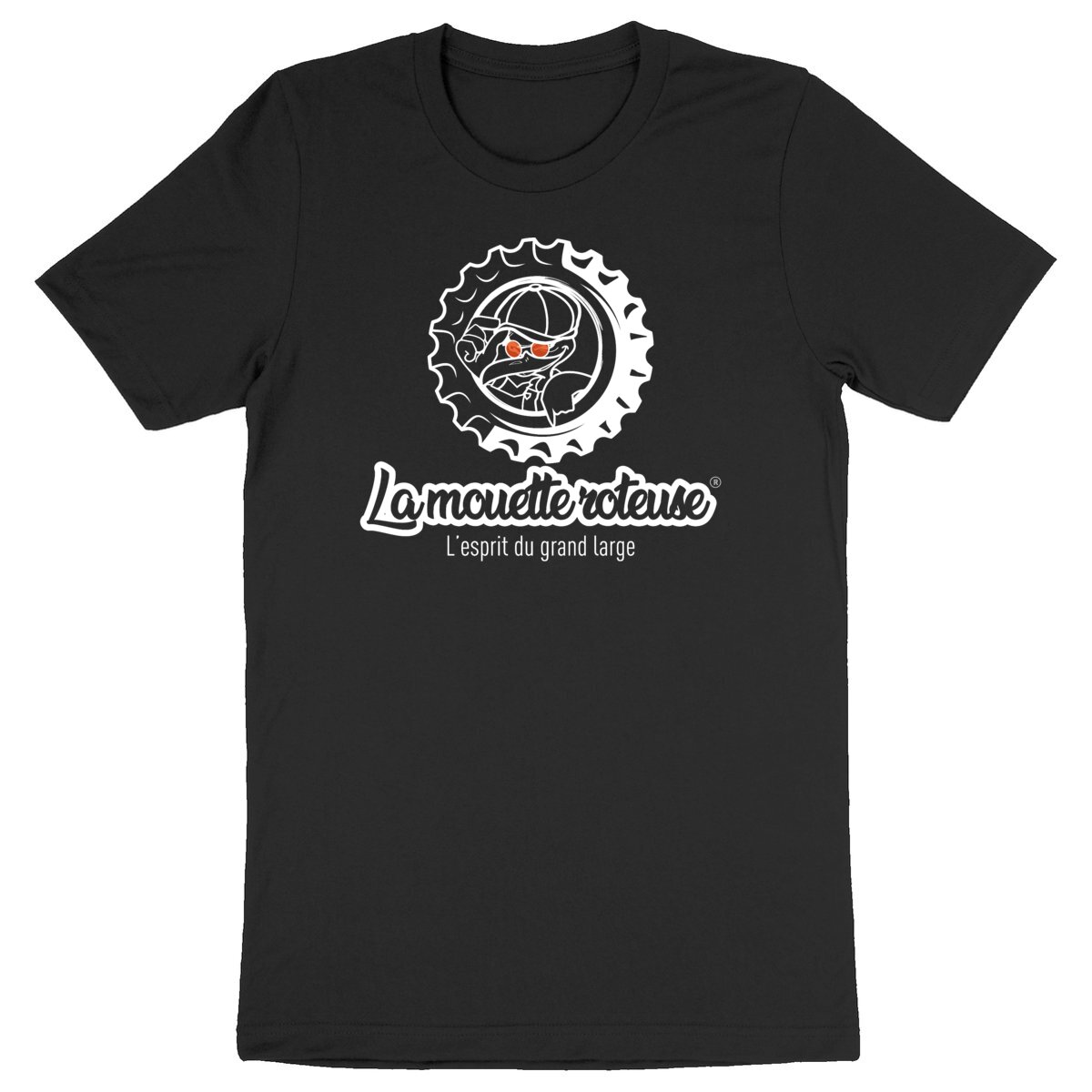 Image back Tee-shirt-la-mouette-roteuse-badass-unisexe-logo-capsule-blanc