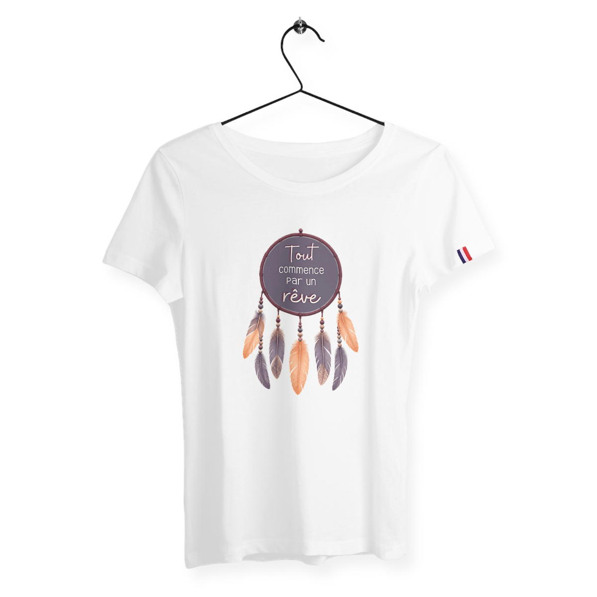 Image back Tshirt slub - Tout commence par un rêve