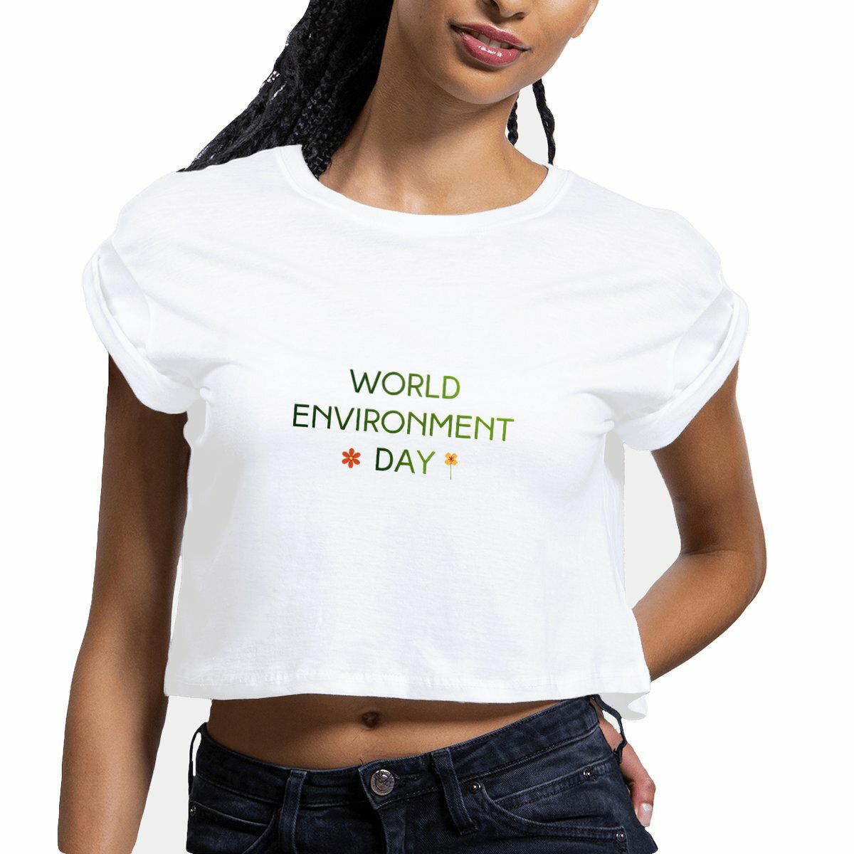 Image front Crop top Femme journée de l'environnement 