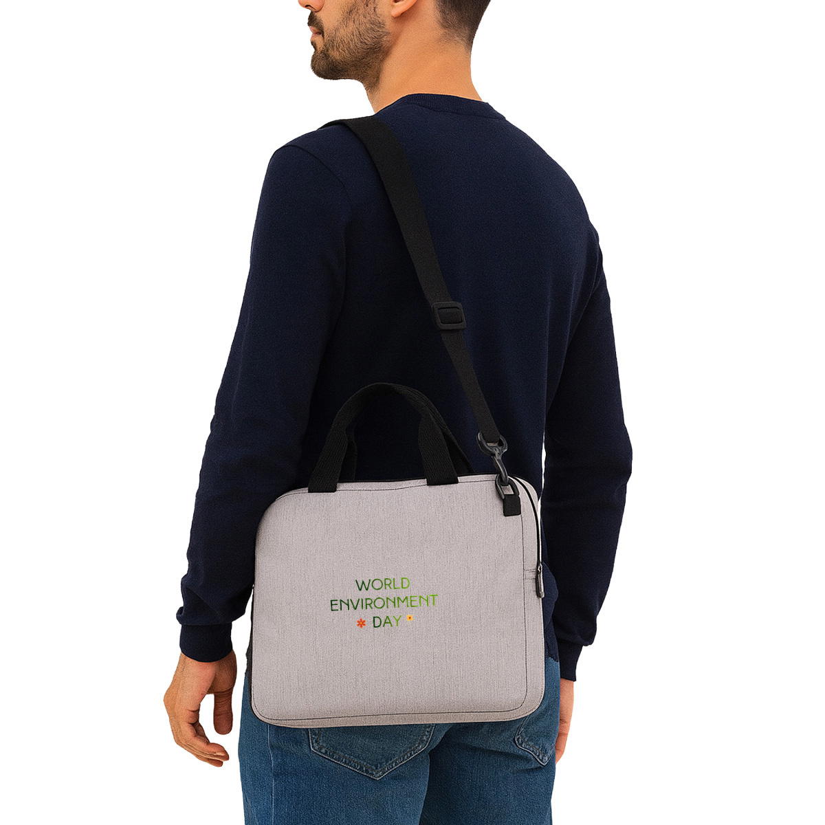 Image front Sac pour ordinateur portable - Housse éco-responsable pour la journée de l'environnement