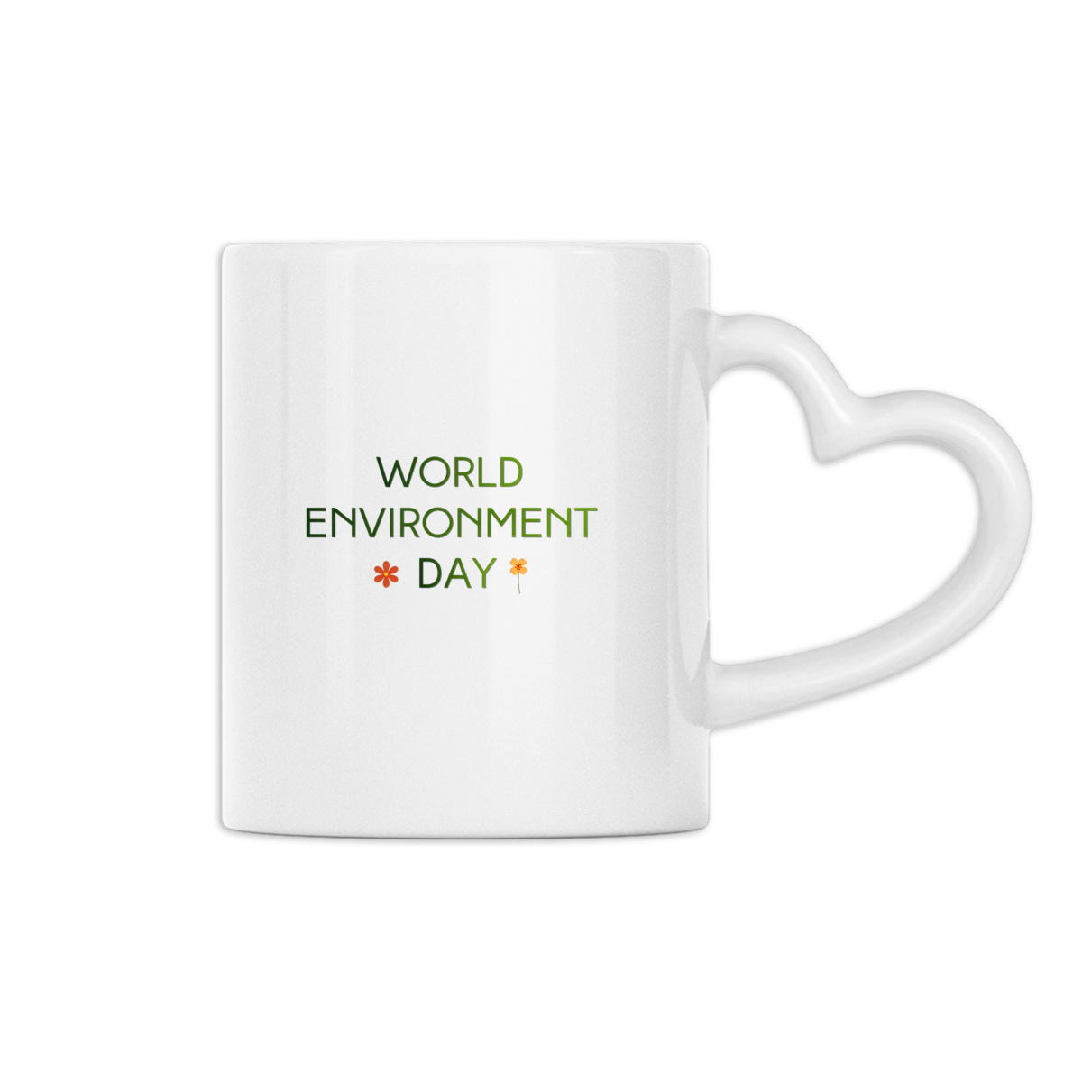 Image front Mug à anse en forme de coeur : Élégance des nuances de coeur vert