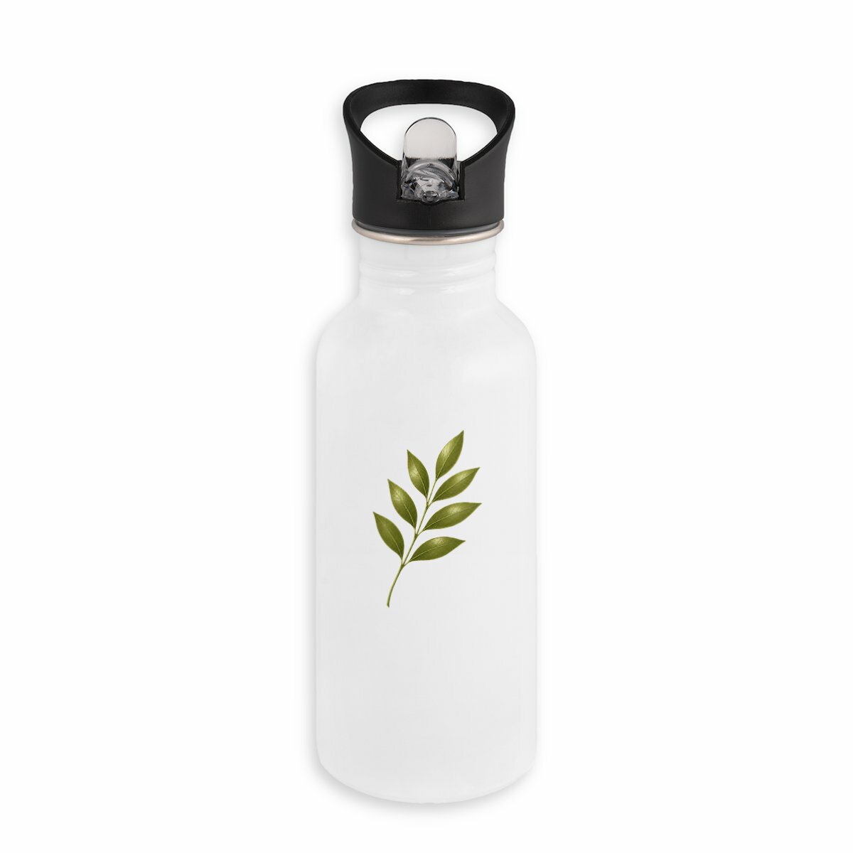 Bouteille en inox avec paille : Élégance naturelle et éco-responsable - Image