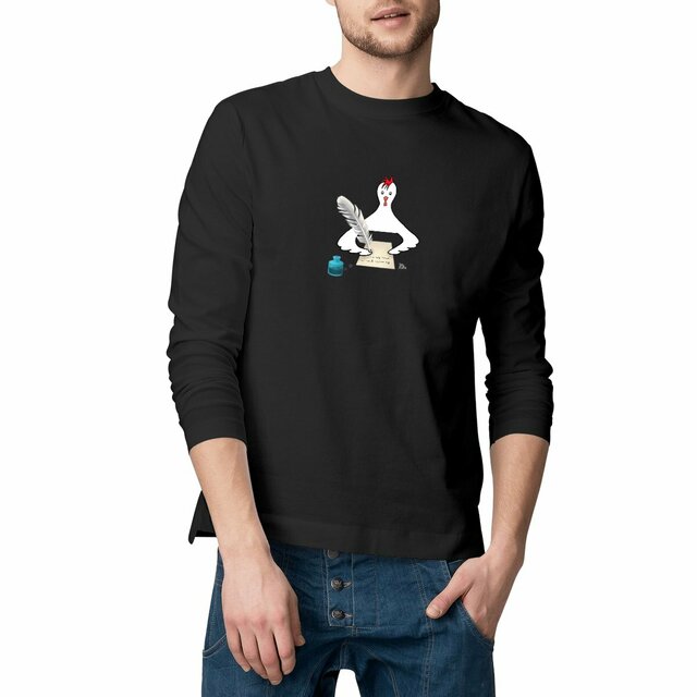 Image front Kirjoituskana - t-shirt, long sleeve, masculine