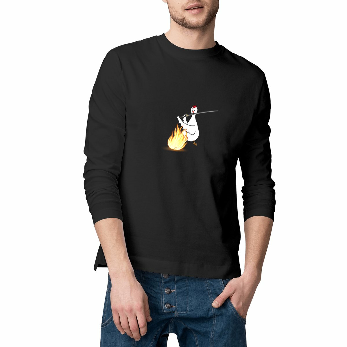 Image front Katanakana - t-shirt, long sleeve, masculine