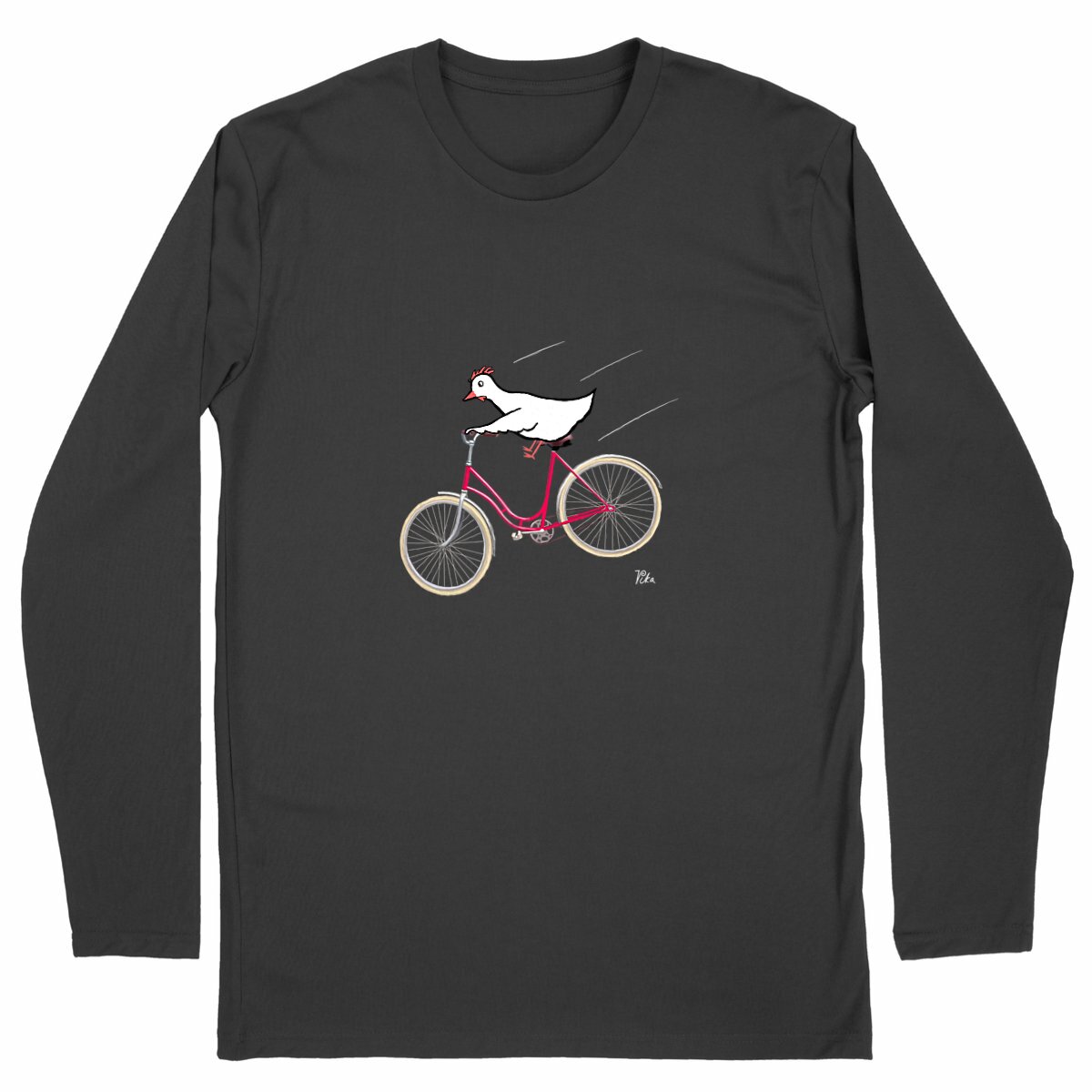 Image back Pyöräkana - t-shirt, long sleeve, masculine