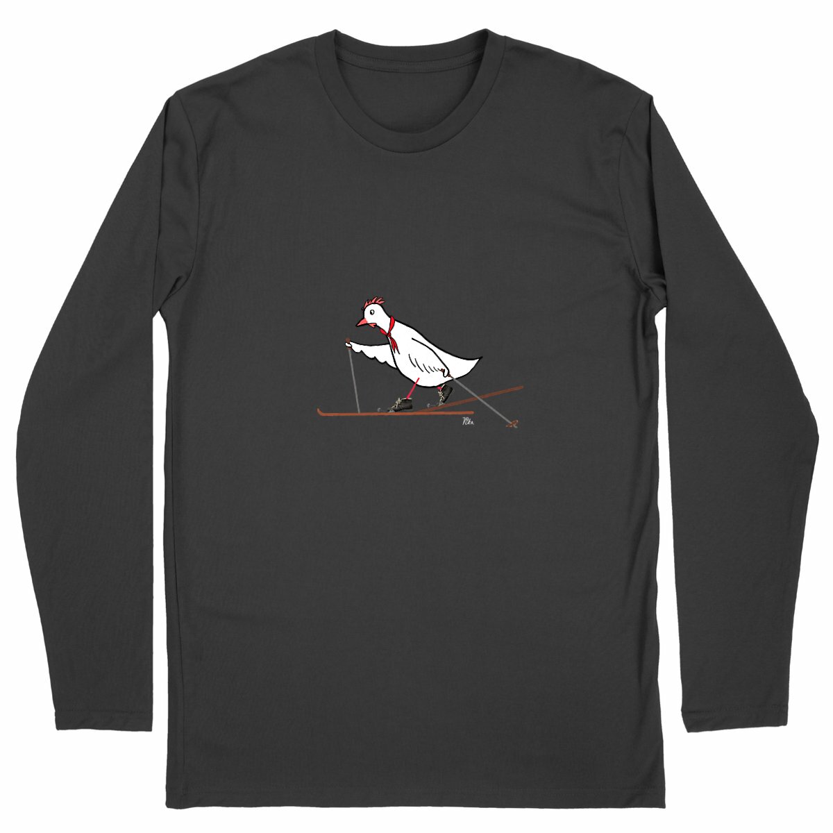 Image back Hiihtokana - t-shirt, long sleeve, masculine