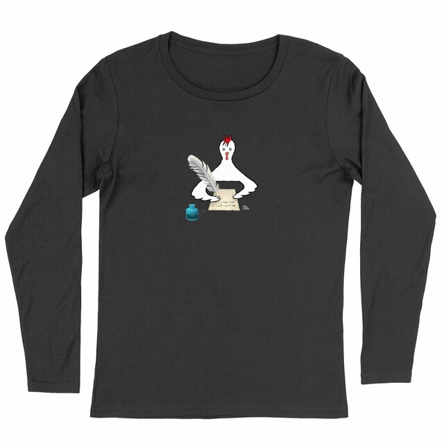 Image front Kirjoituskana - t-shirt, long sleeve, feminine