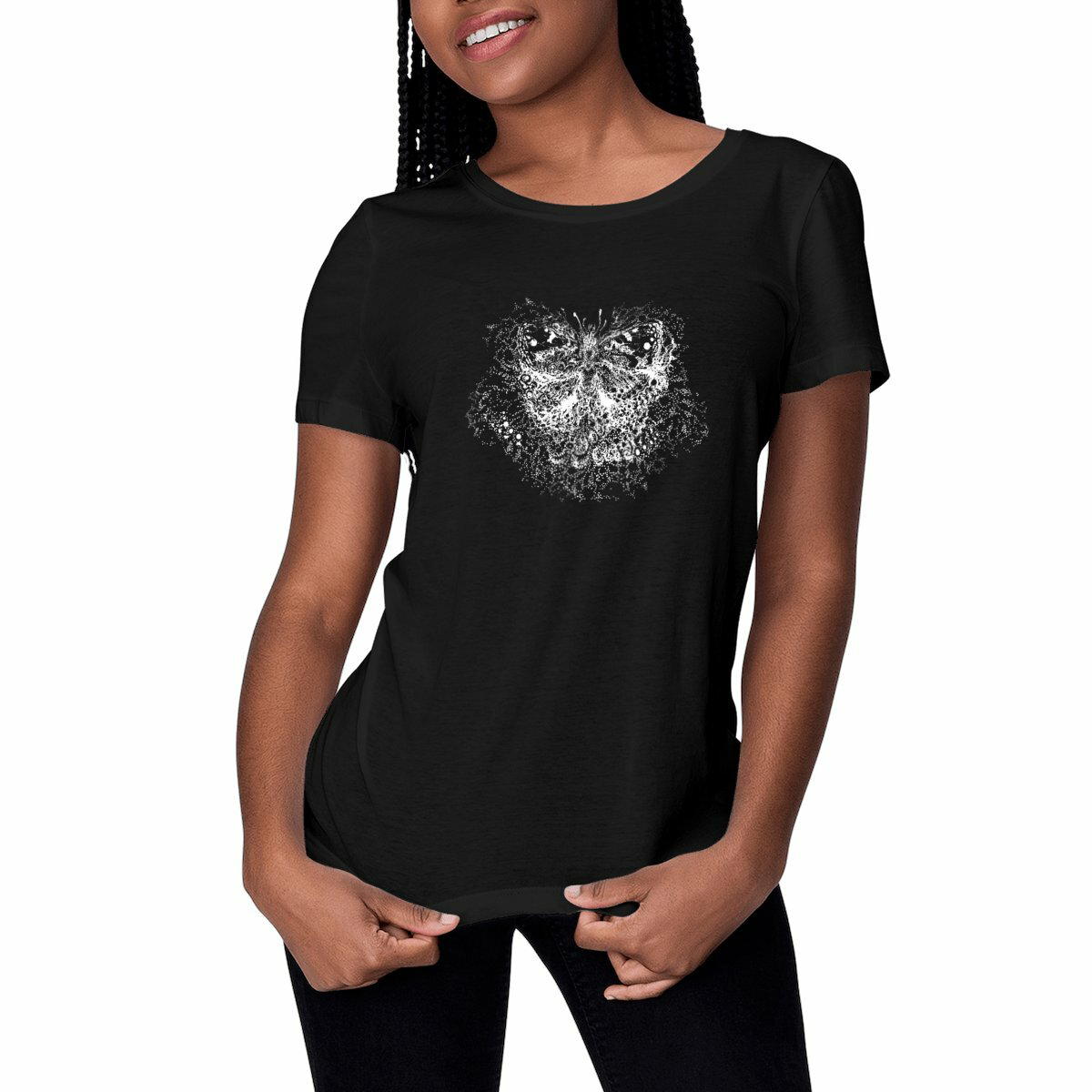 Image front papillonnement éthéré, t-shirt cintré 