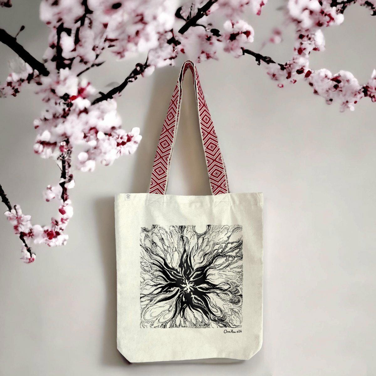 Image front fleur rayonnante sac