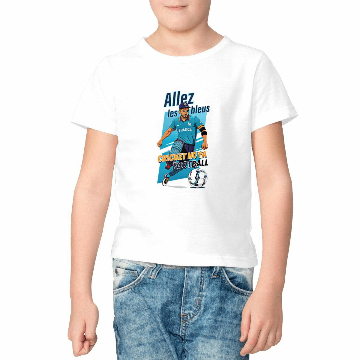 Allez les Bleus · Cricket × Football · Kids Lightweight Tee