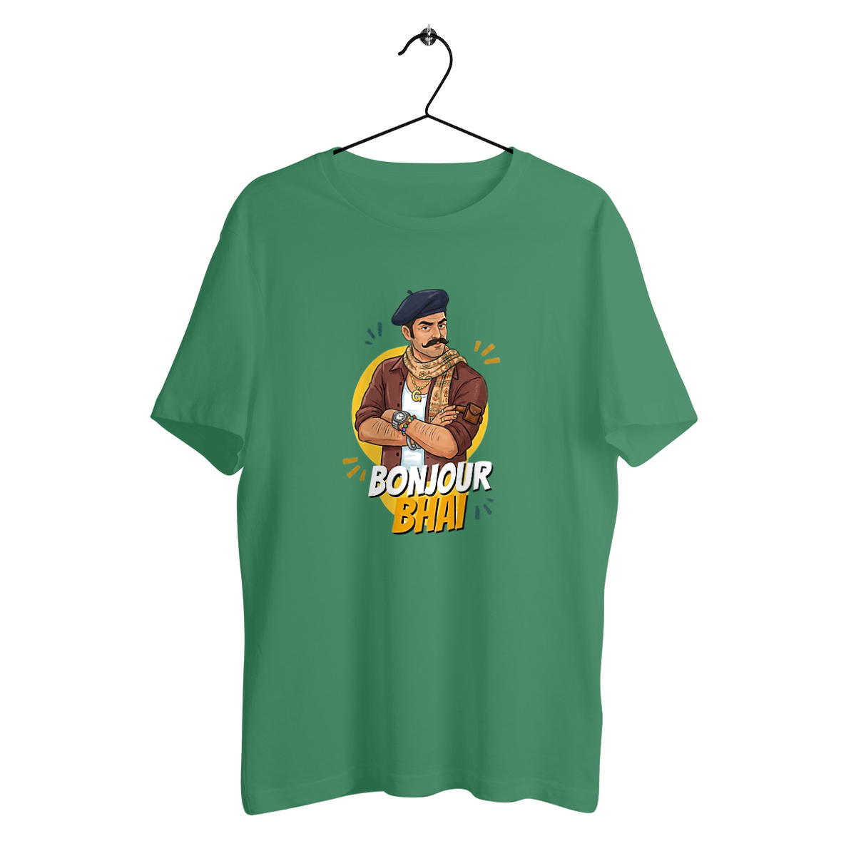 Lightweight unisex t-shirt: Embrace the Bonjour Bhai Vibe - Image