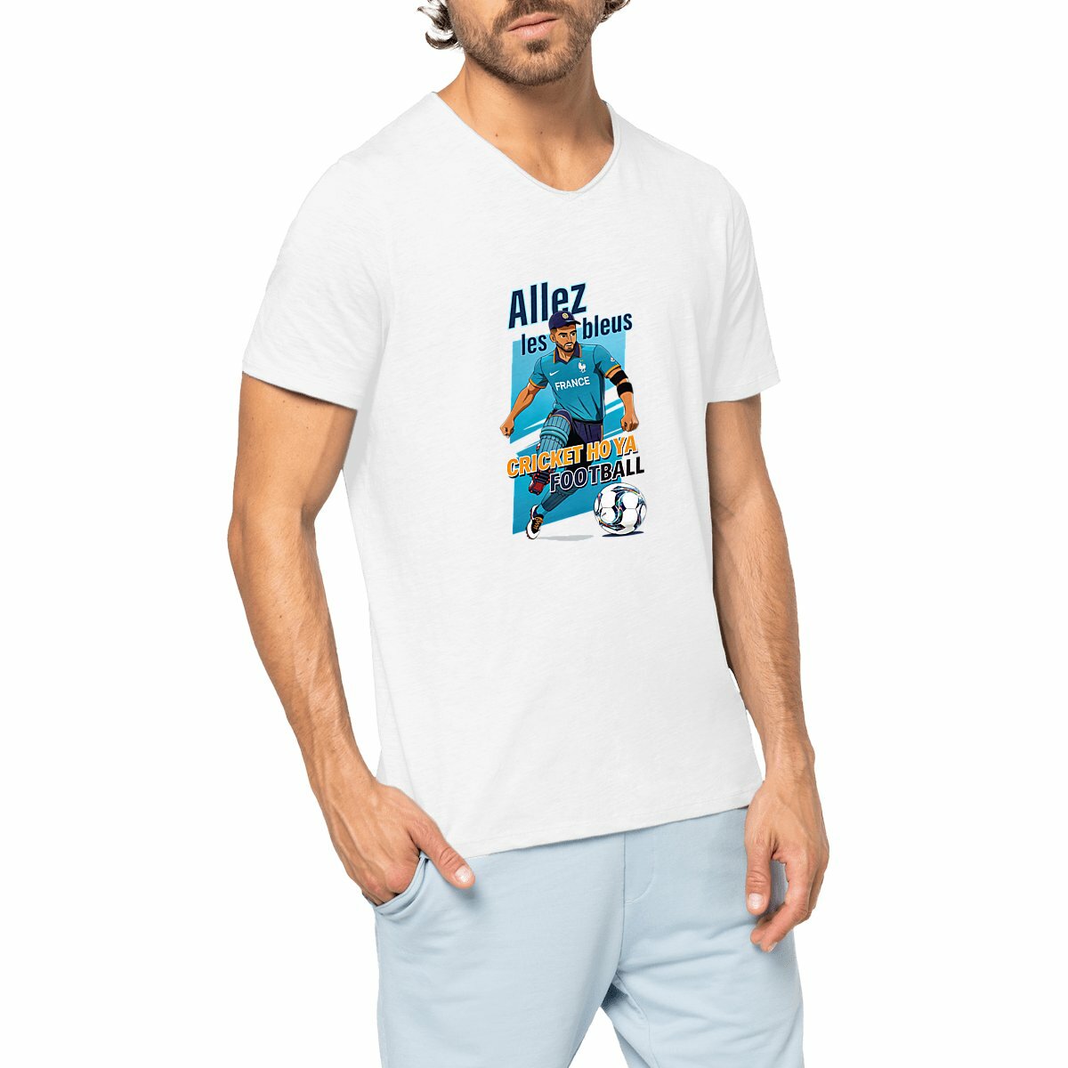 Allez les Bleus · Cricket & Football · Men's Slub Tee