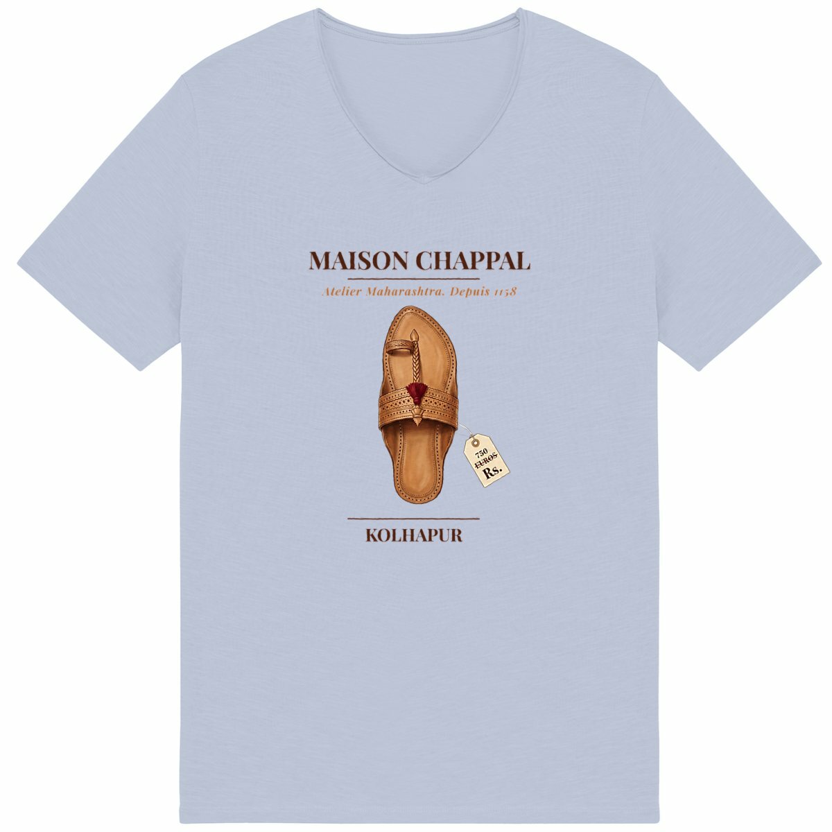 Men's slub t-shirt - Embrace Maison Chappal Kolhapuri Style - Image