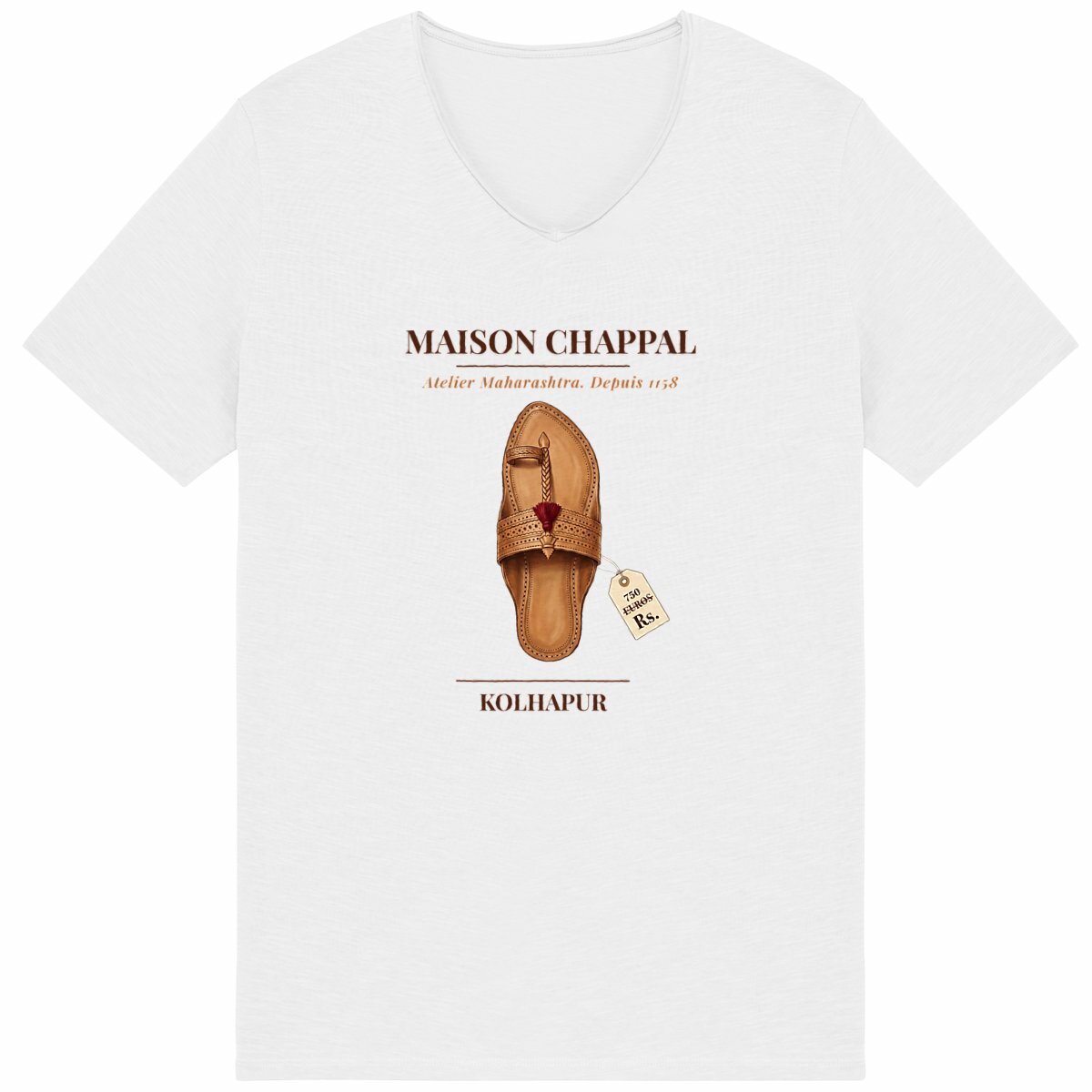 Men's slub t-shirt - Embrace Maison Chappal Kolhapuri Style