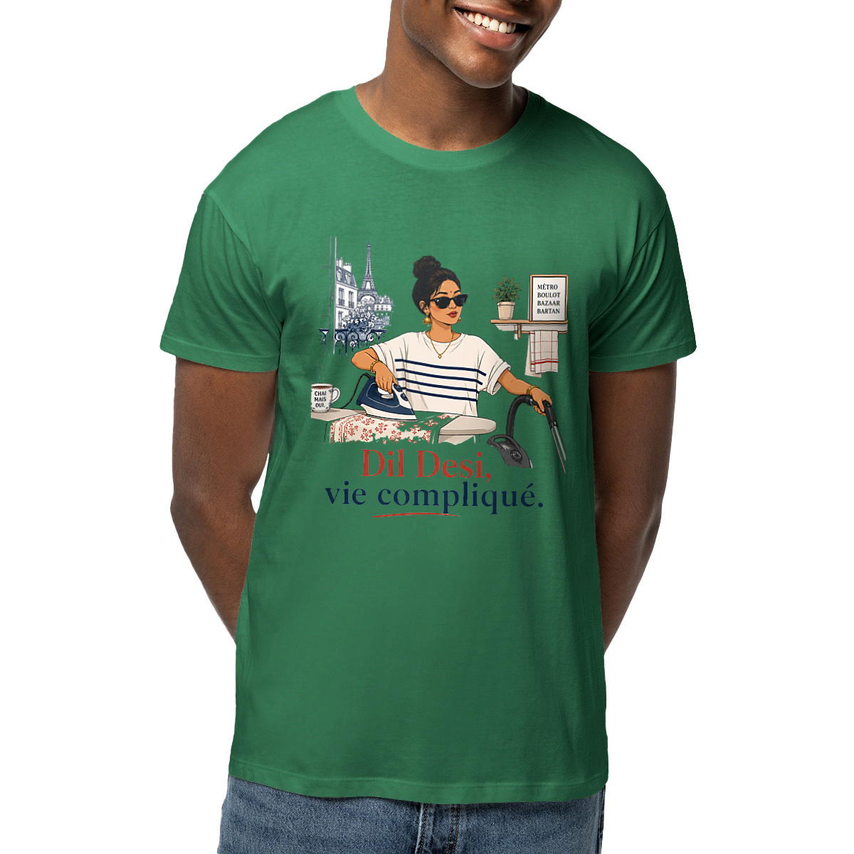 Lightweight unisex t-shirt: Embrace the Dil Desi Vie Complique