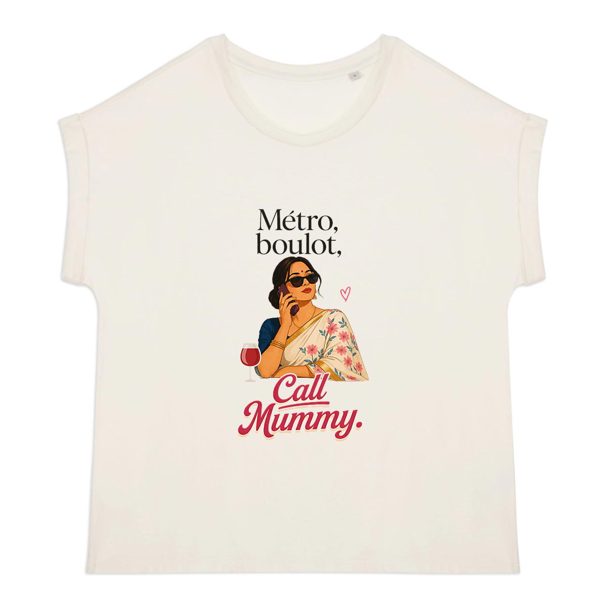 Women's organic t-shirt with cuffed sleeves - Metro Boulot Organic - Image