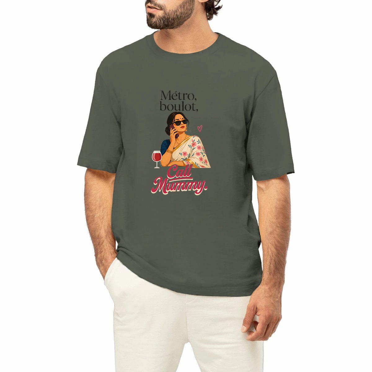 Unisex oversized t-shirt: Embrace the Metro Boulot Call Mummy Vibe