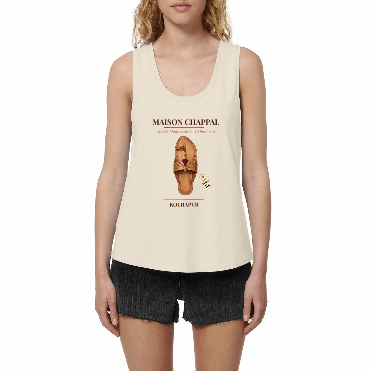 Loose fitting women's tank top - Maison Chappal Kolhapuri Style