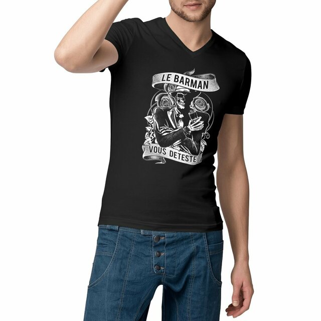 Image front Tshirt col V - Barman Mafia 