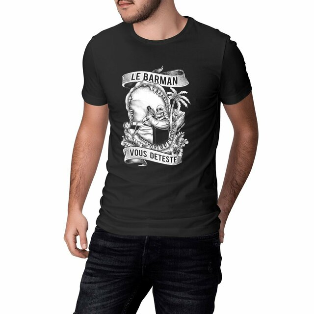 Image front Tshirt col rond - Barman Beach & Shaker