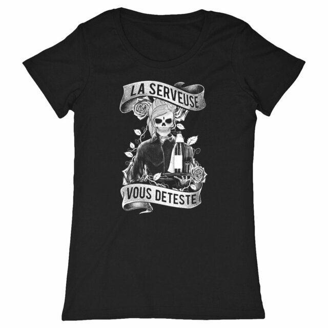 Image back Tshirt col rond - Serveuse Skull & Plateau
