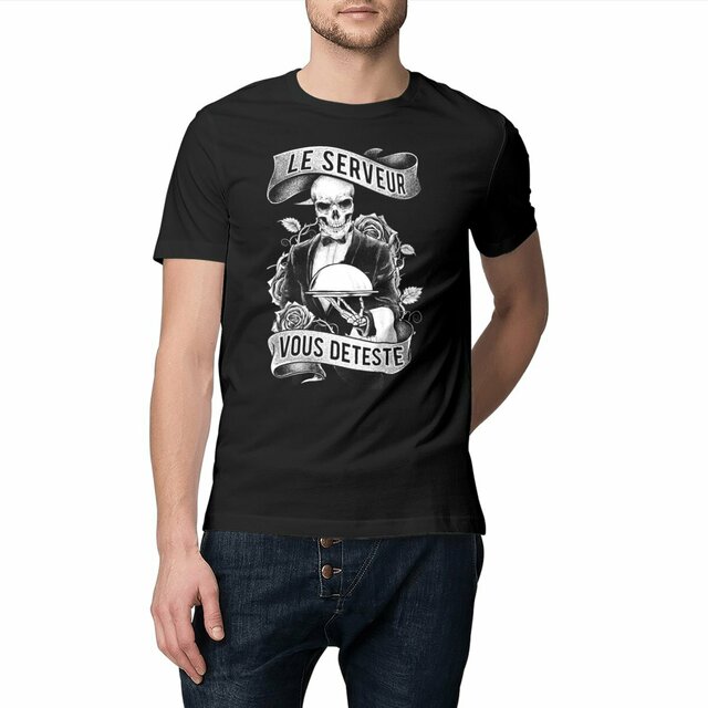 Image front Tshirt col rond - Serveur Skull & Plateau