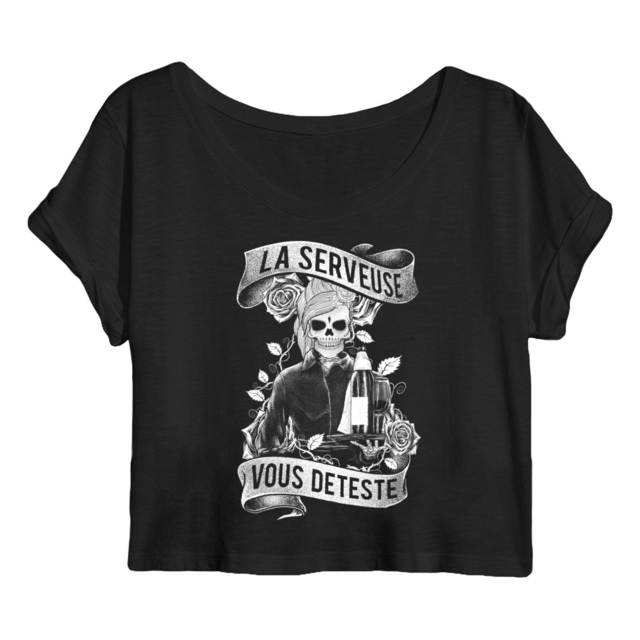 Image back Crop top - Serveuse Skull & Plateau