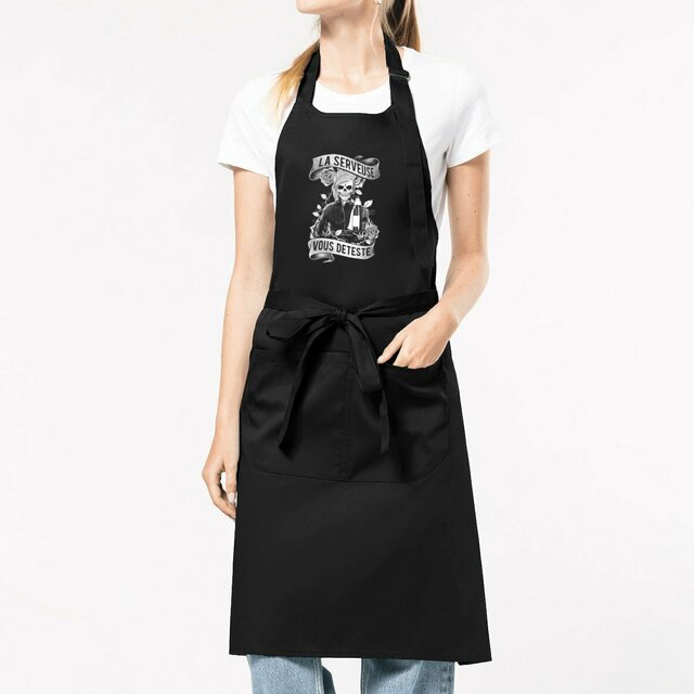 Image front Tablier - Serveuse Skull & Plateau
