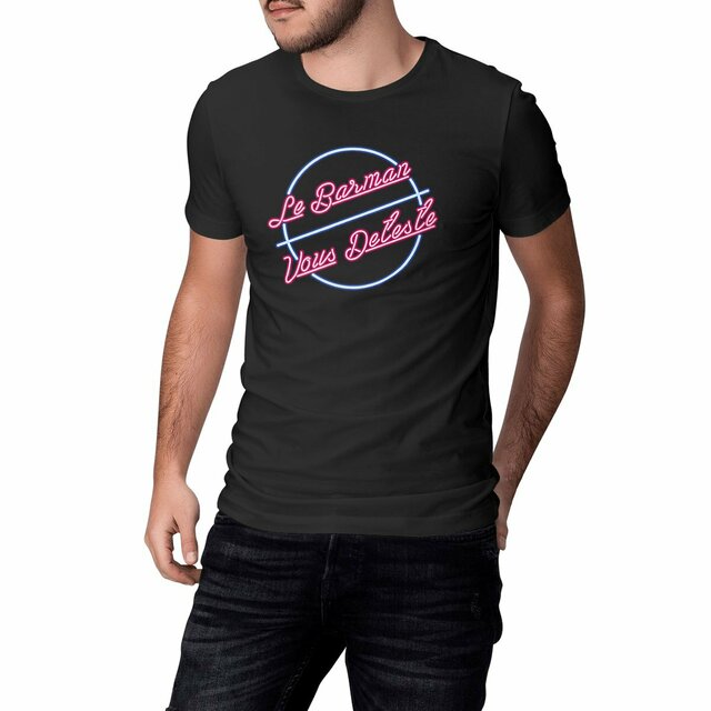 Image front Tshirt col rond - Barman Néon