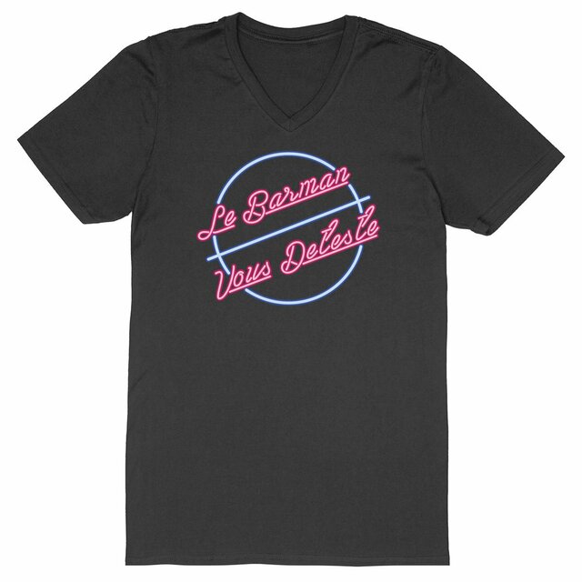 Image back Tshirt col V - Barman Néon
