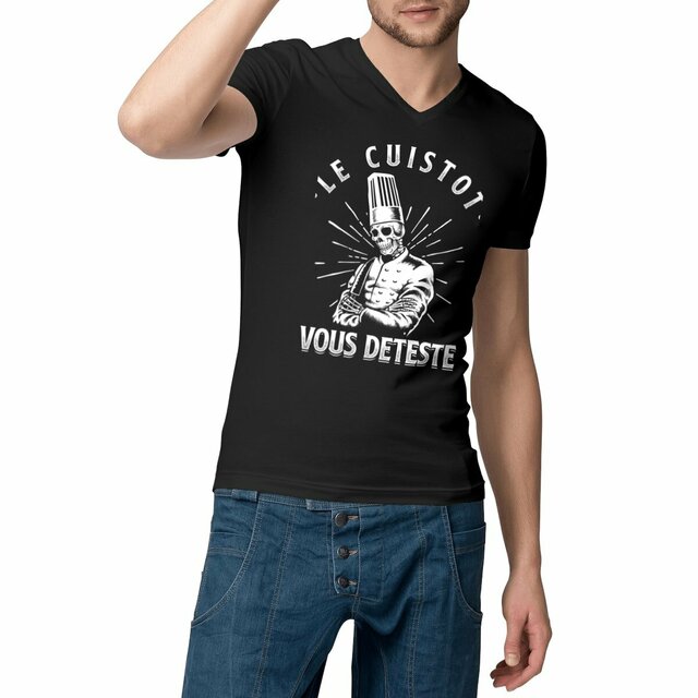 Image front Tshirt col V - Cuistot Cooker
