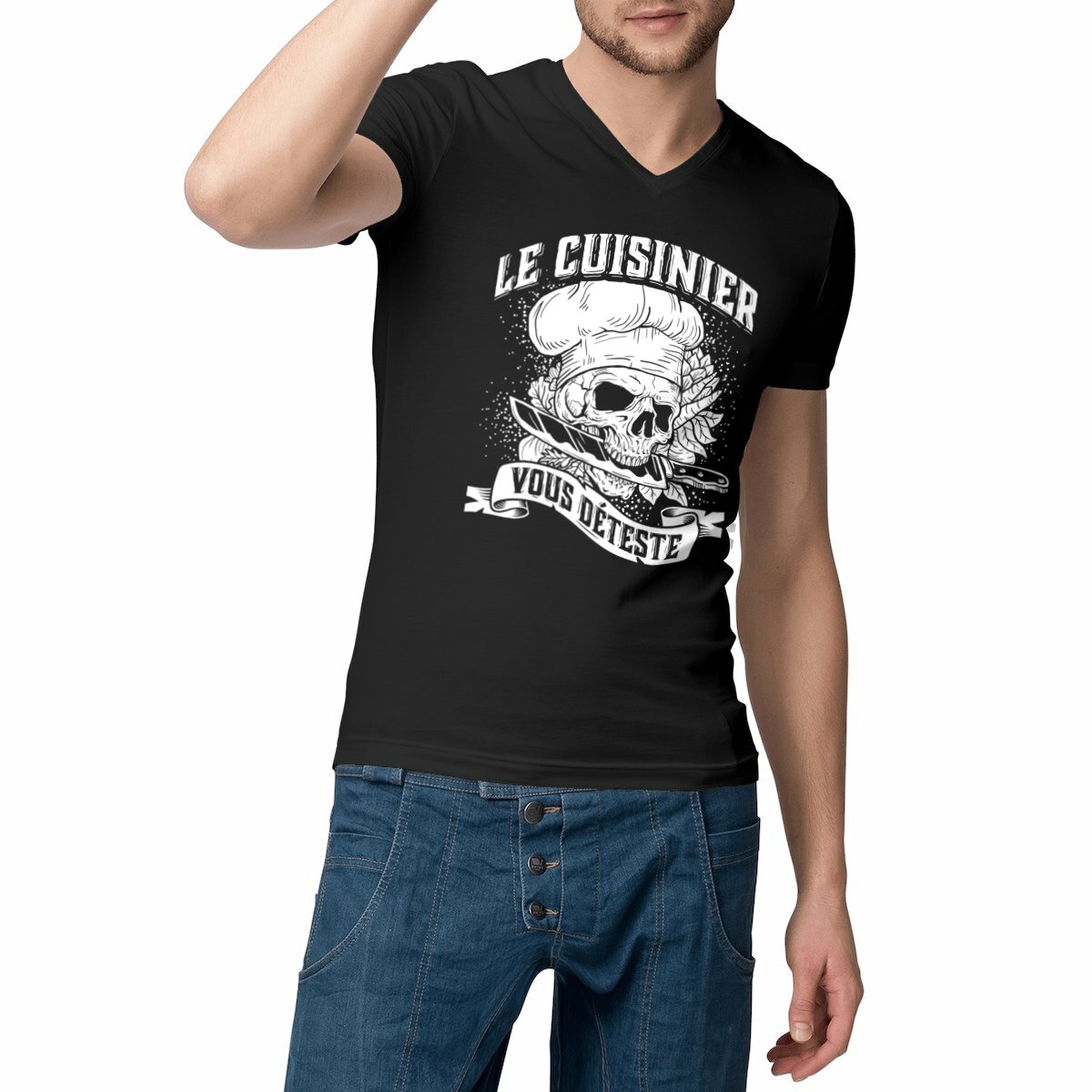 Image front Tshirt col v - Cuisinier