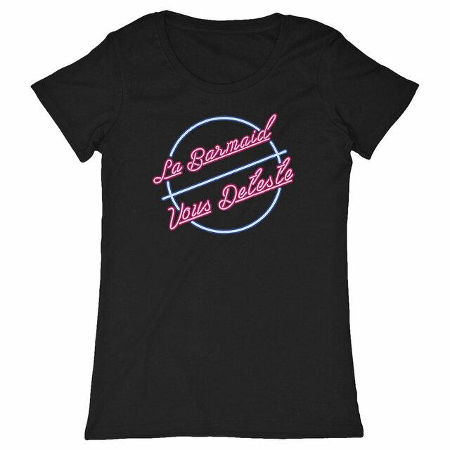 Image back Tshirt col rond - Barmaid Néon