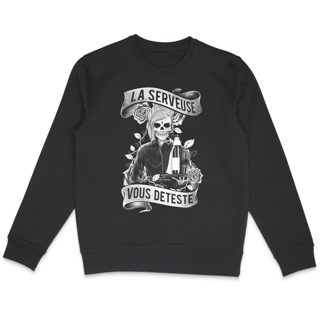 Image back Sweater - Serveuse Skull & Plateau