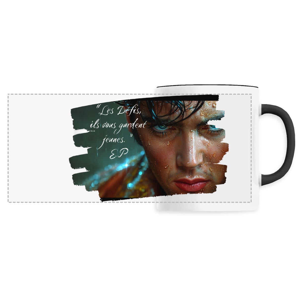 Image back MUG Elvis "Les défis, ils vous gardent jeunes"