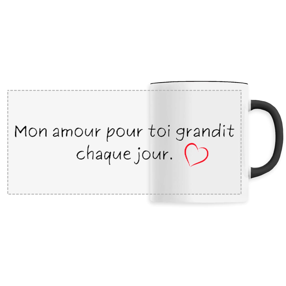 Image back MUG "Mon amour pour toi grandit chaque jour." - Saint Valentin