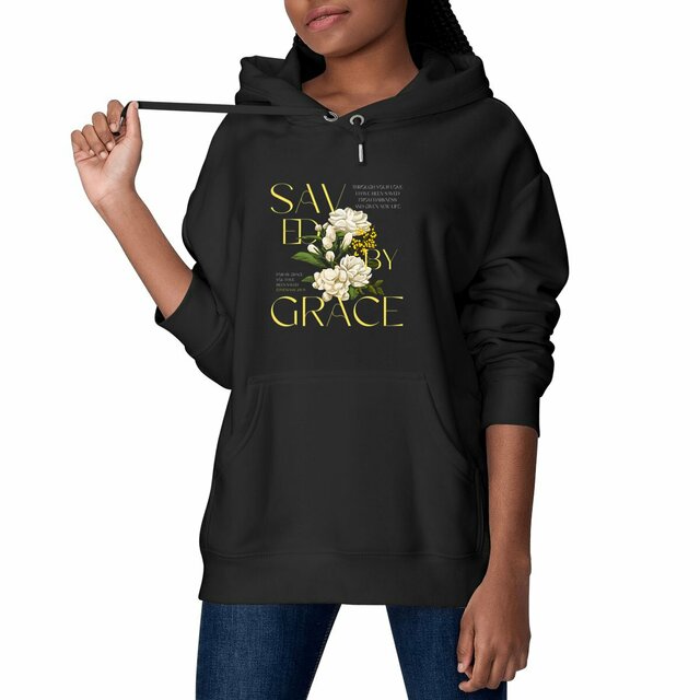 Image front Unisex Heavyweight Hoodie "Saved by Grace"