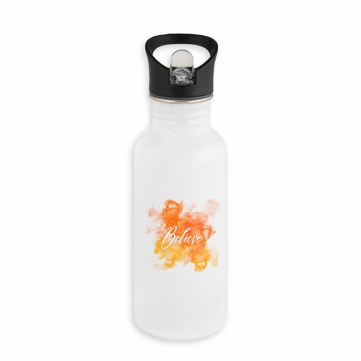 Image back Stainless steel water bottle with straw croce