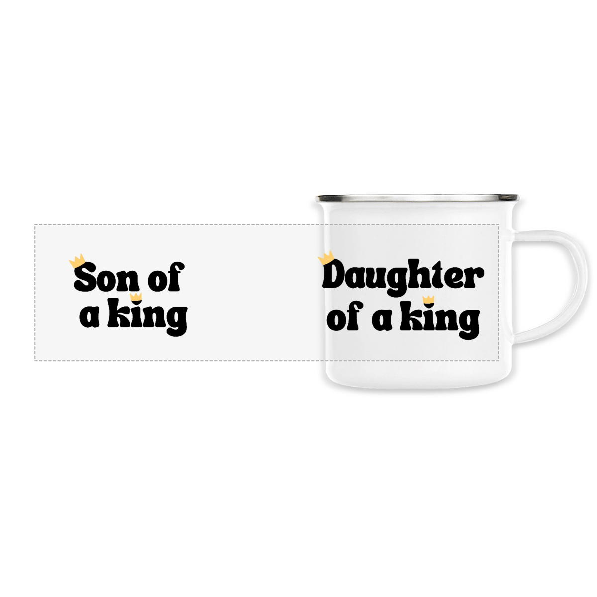 Image front Enamel mug  Premium son daughter of a King