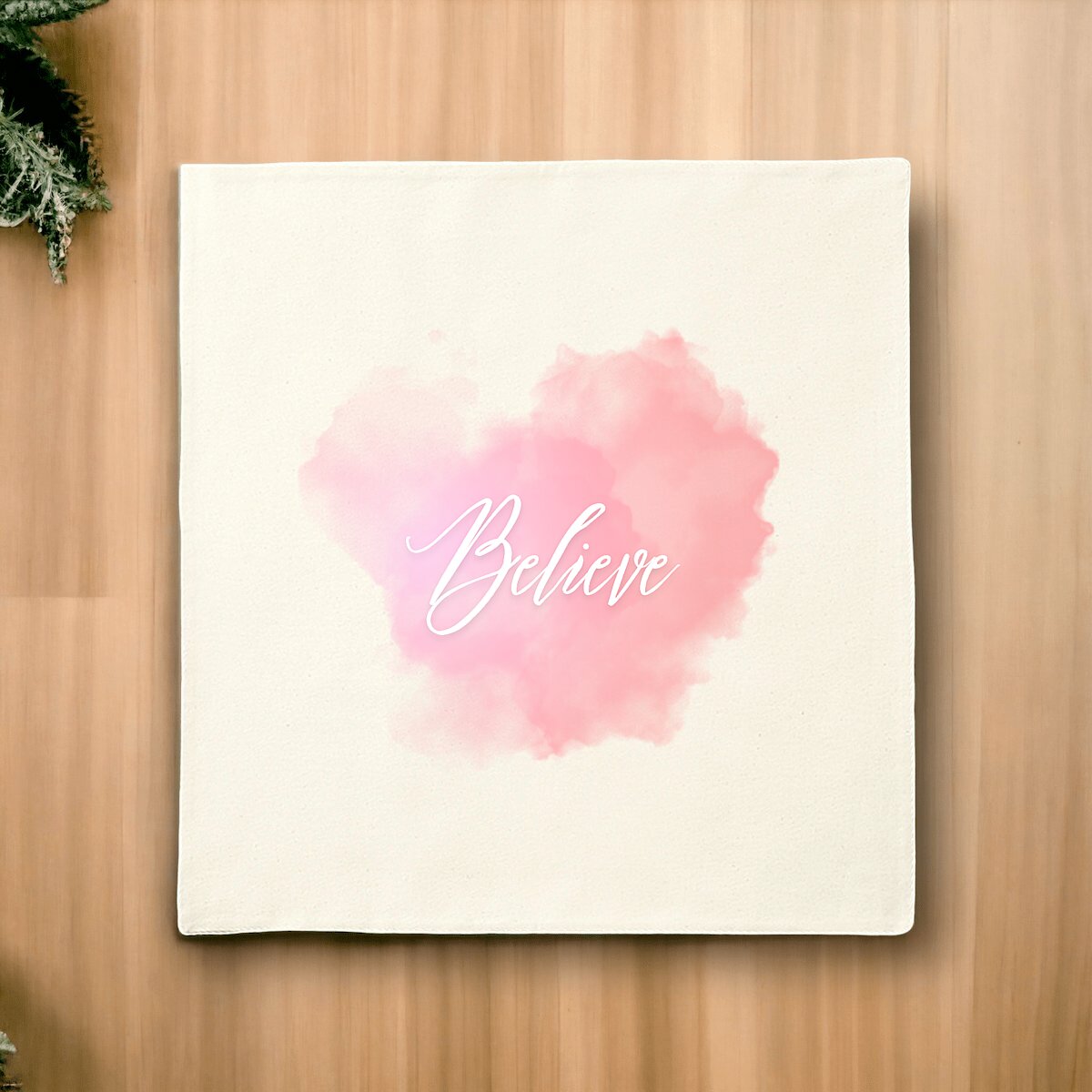 Image front Cushion cover Premium+ one side tache rose believe