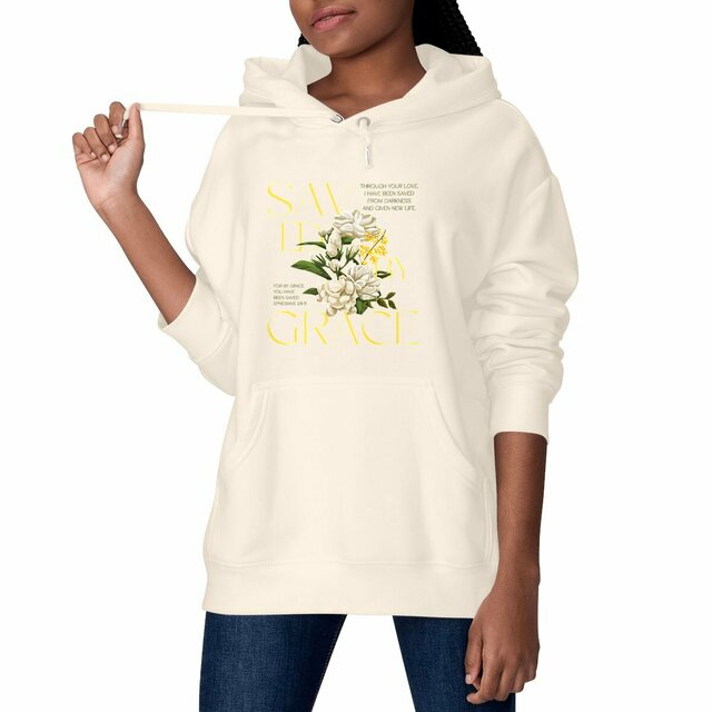 Image front Unisex Heavyweight Hoodie "Saved by Grace"