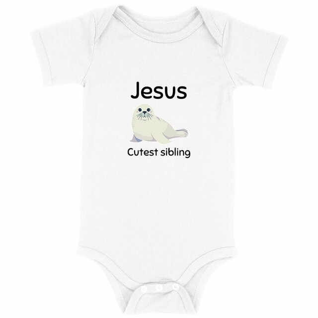 Image back Baby Bodysuit Premium+ Jesus's cutest sibling